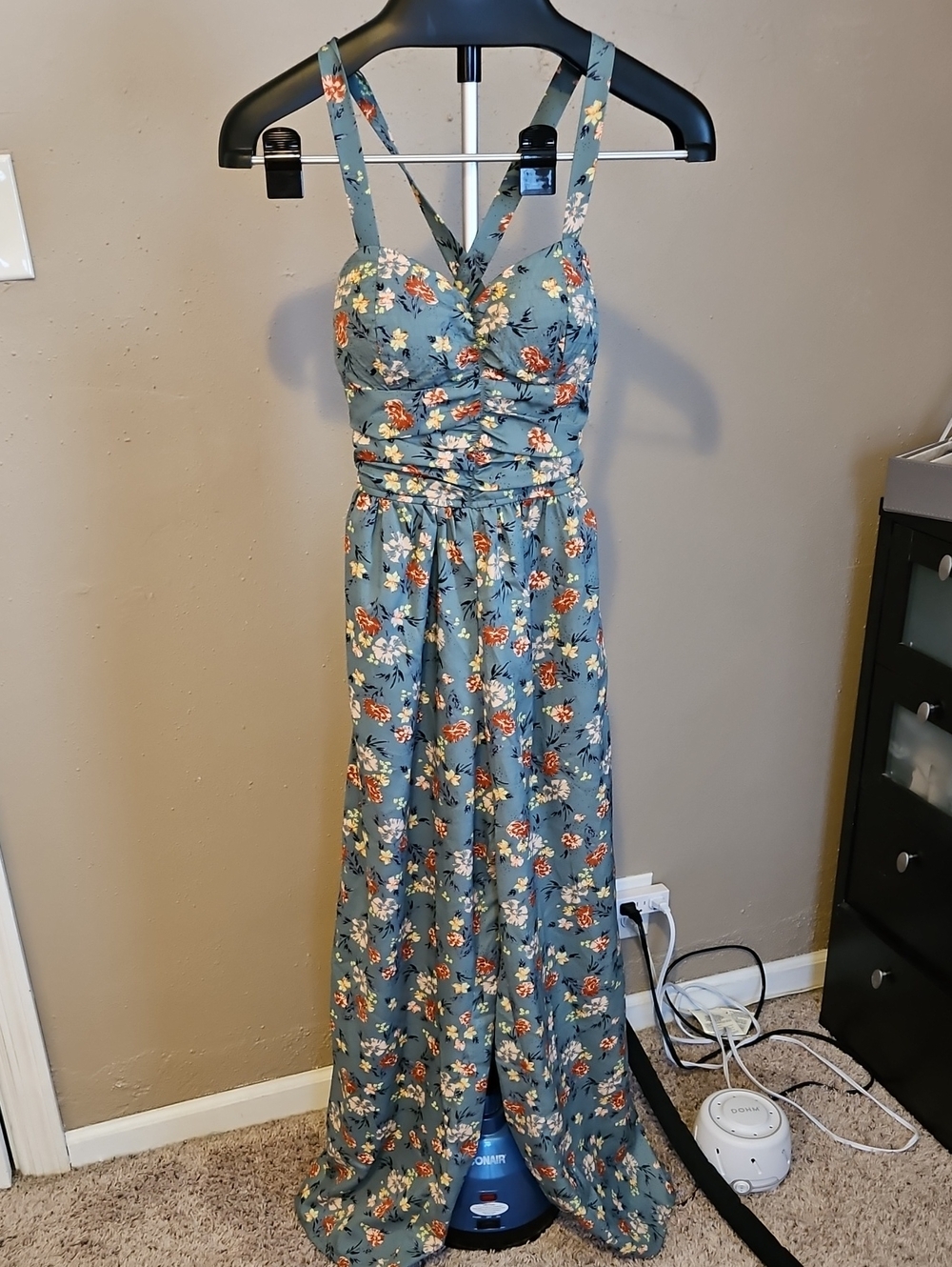 Band of the Free Green Floral Romper